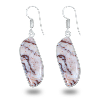 Coconut Jasper Earrings – Minimalist, Silver-Plated | Wholesale Simple works Jewelry