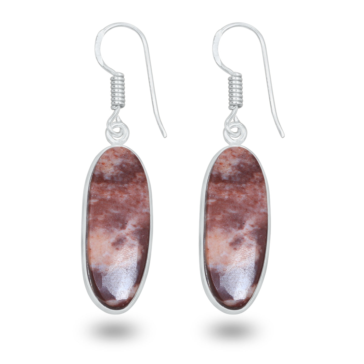 Coconut Jasper Earrings – Minimalist, Silver-Plated | Wholesale Simple works Jewelry