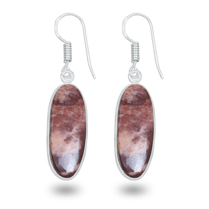 Coconut Jasper Earrings – Minimalist, Silver-Plated | Wholesale Simple works Jewelry
