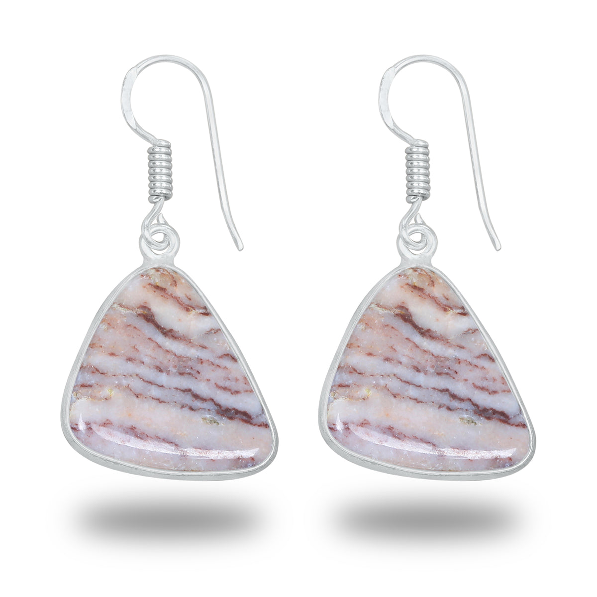 Coconut Jasper Earrings – Minimalist, Silver-Plated | Wholesale Simple works Jewelry