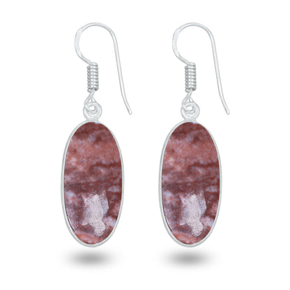 Coconut Jasper Earrings – Minimalist, Silver-Plated | Wholesale Simple works Jewelry