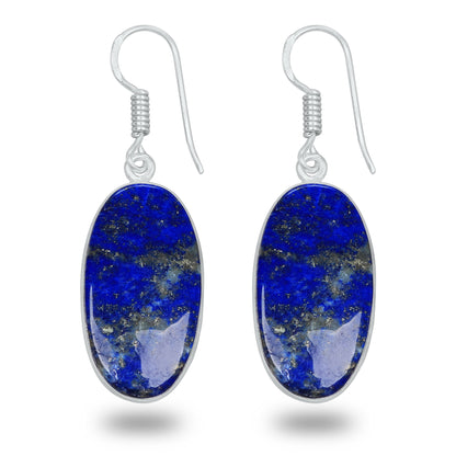 Boucles d'oreilles en lapis-lazuli – Minimalistes, plaquées argent | Bijoux Simple Works en gros