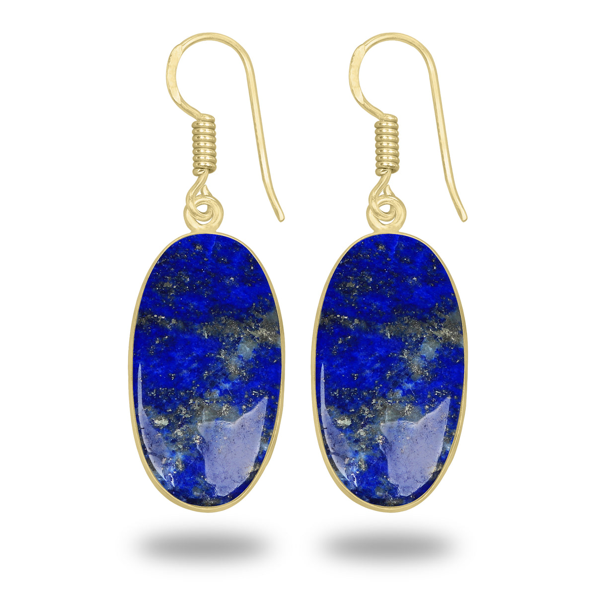 Lapis Earrings – 18K Gold-Plated Bezel, Handmade Minimal Design | Made to Order