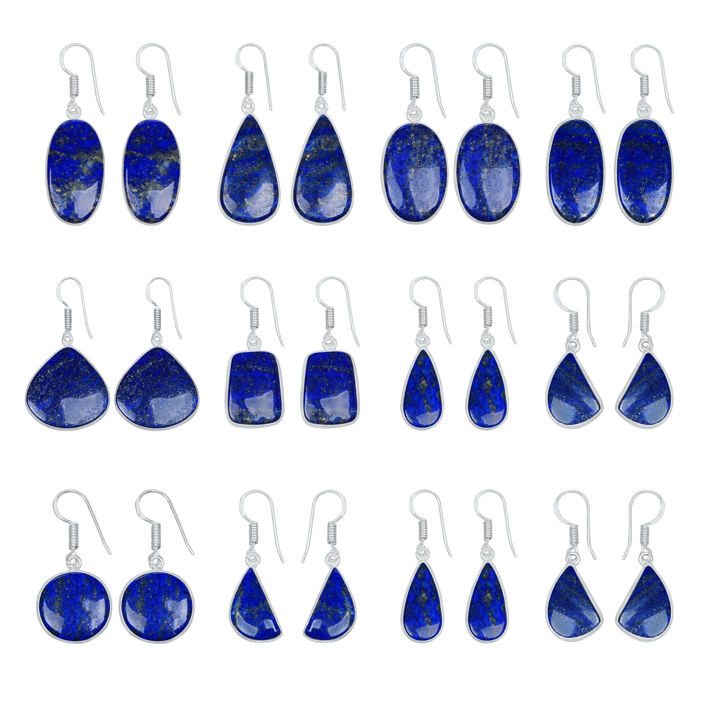 Boucles d'oreilles en lapis-lazuli – Minimalistes, plaquées argent | Bijoux Simple Works en gros