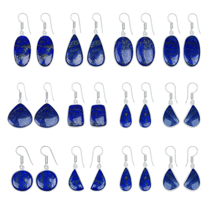 Boucles d'oreilles en lapis-lazuli – Minimalistes, plaquées argent | Bijoux Simple Works en gros