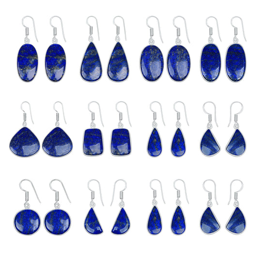 Boucles d'oreilles en lapis-lazuli – Minimalistes, plaquées argent | Bijoux Simple Works en gros