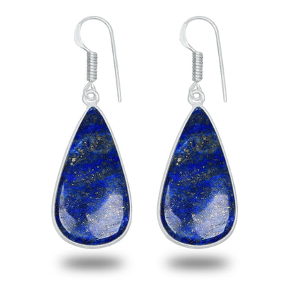 Boucles d'oreilles en lapis-lazuli – Minimalistes, plaquées argent | Bijoux Simple Works en gros