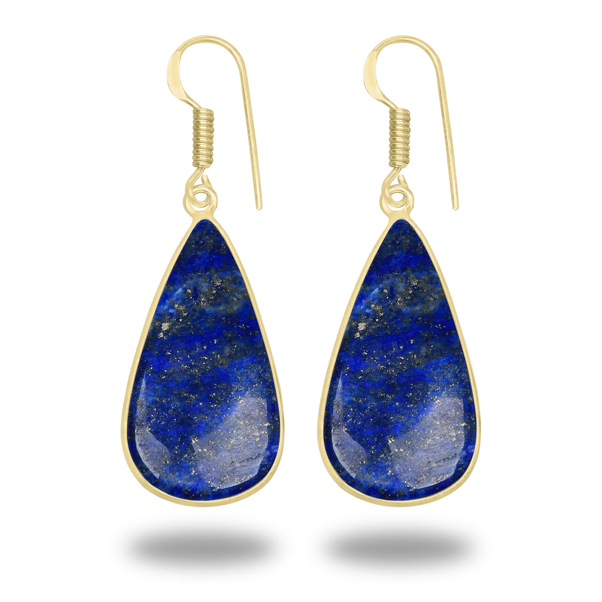 Lapis Earrings – 18K Gold-Plated Bezel, Handmade Minimal Design | Made to Order