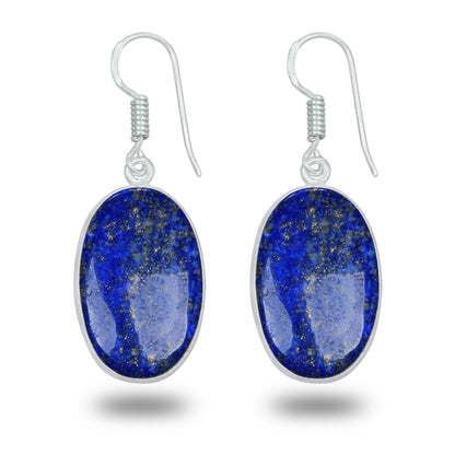 Boucles d'oreilles en lapis-lazuli – Minimalistes, plaquées argent | Bijoux Simple Works en gros