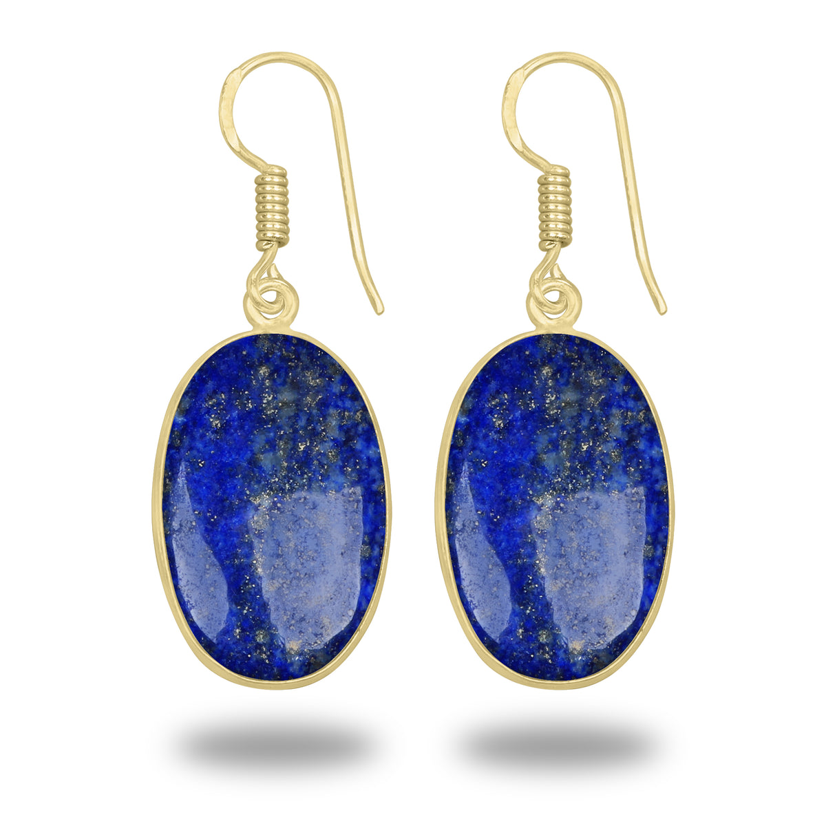 Lapis Earrings – 18K Gold-Plated Bezel, Handmade Minimal Design | Made to Order