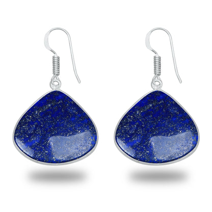 Boucles d'oreilles en lapis-lazuli – Minimalistes, plaquées argent | Bijoux Simple Works en gros