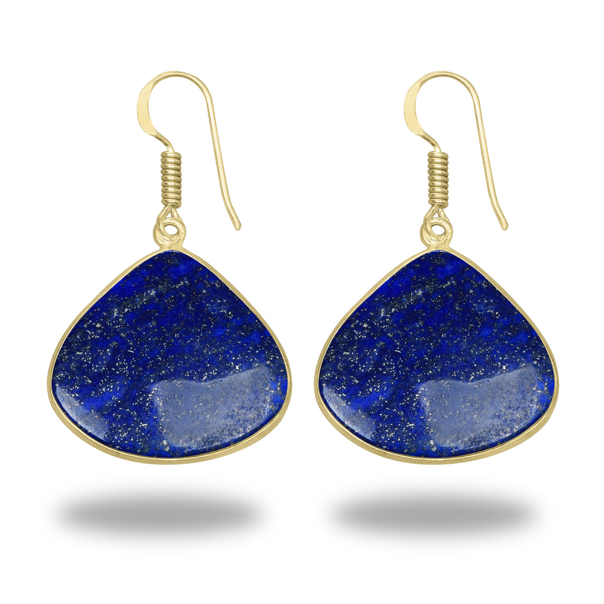 Lapis Earrings – 18K Gold-Plated Bezel, Handmade Minimal Design | Made to Order