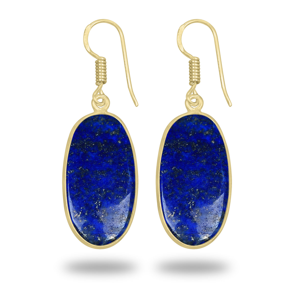 Lapis Earrings – 18K Gold-Plated Bezel, Handmade Minimal Design | Made to Order