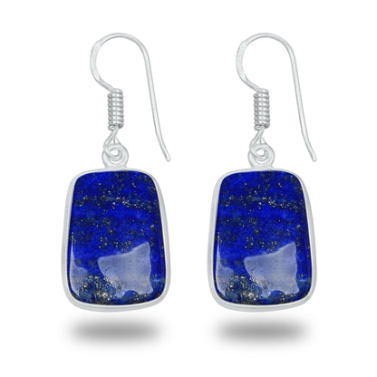 Boucles d'oreilles en lapis-lazuli – Minimalistes, plaquées argent | Bijoux Simple Works en gros