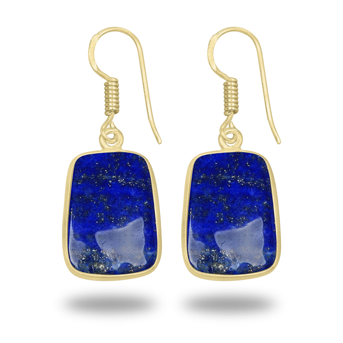 Lapis Earrings – 18K Gold-Plated Bezel, Handmade Minimal Design | Made to Order