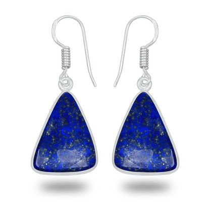 Boucles d'oreilles en lapis-lazuli – Minimalistes, plaquées argent | Bijoux Simple Works en gros