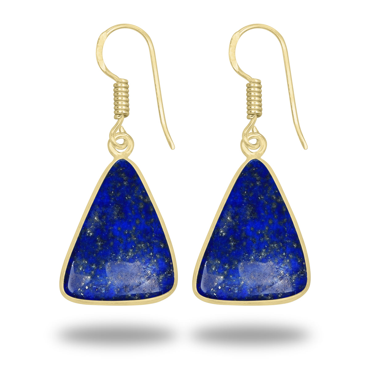 Lapis Earrings – 18K Gold-Plated Bezel, Handmade Minimal Design | Made to Order