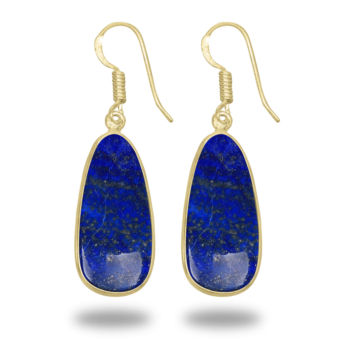 Lapis Earrings – 18K Gold-Plated Bezel, Handmade Minimal Design | Made to Order