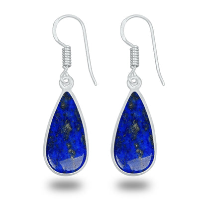 Boucles d'oreilles en lapis-lazuli – Minimalistes, plaquées argent | Bijoux Simple Works en gros