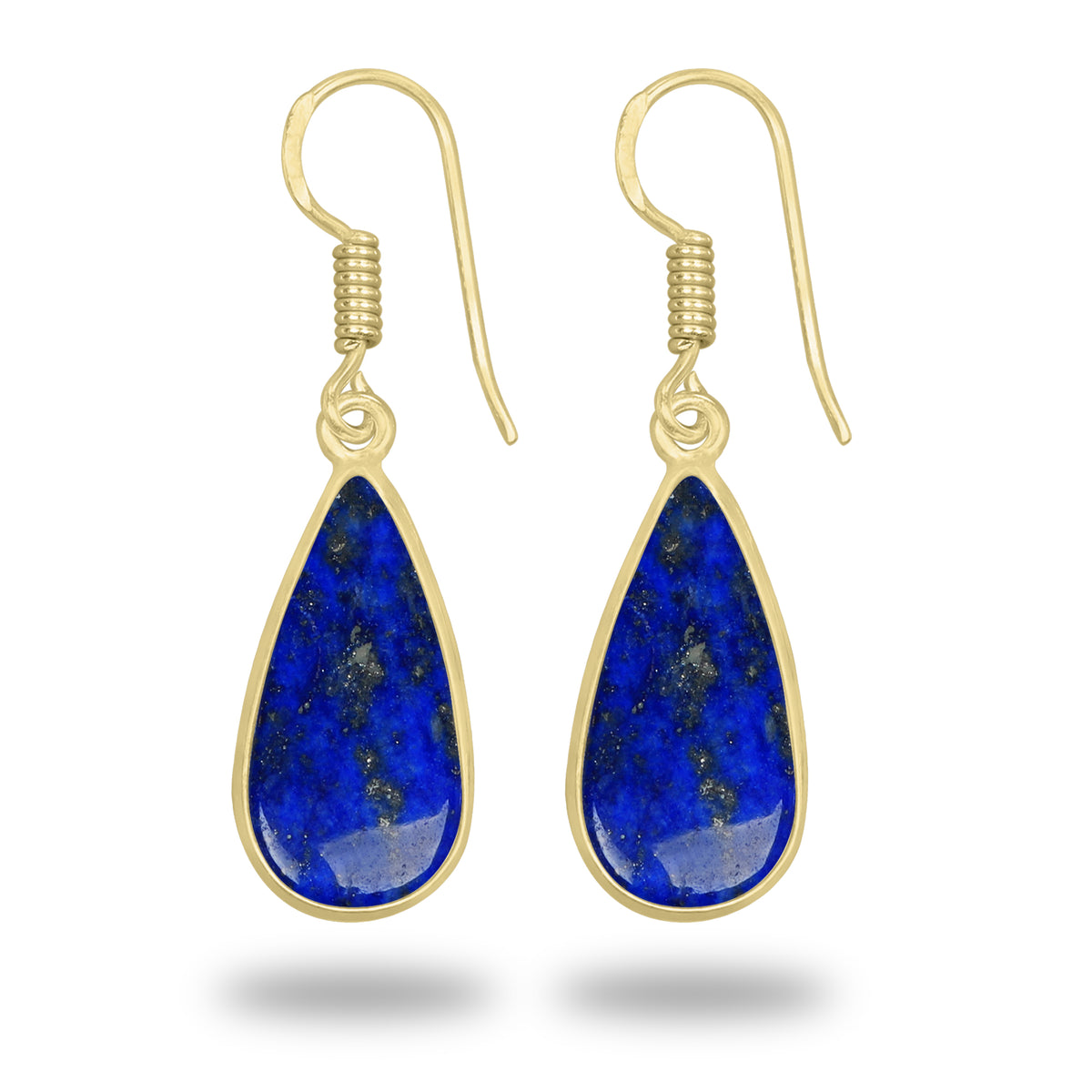 Lapis Earrings – 18K Gold-Plated Bezel, Handmade Minimal Design | Made to Order