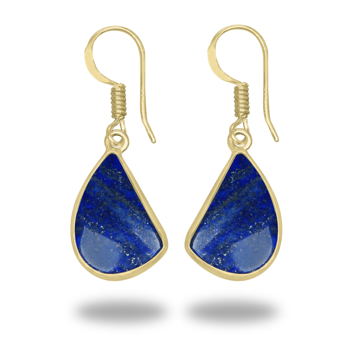 Lapis Earrings – 18K Gold-Plated Bezel, Handmade Minimal Design | Made to Order