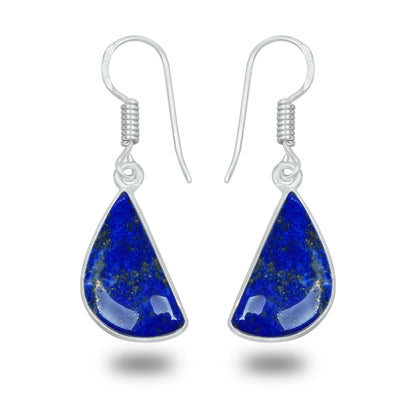 Boucles d'oreilles en lapis-lazuli – Minimalistes, plaquées argent | Bijoux Simple Works en gros