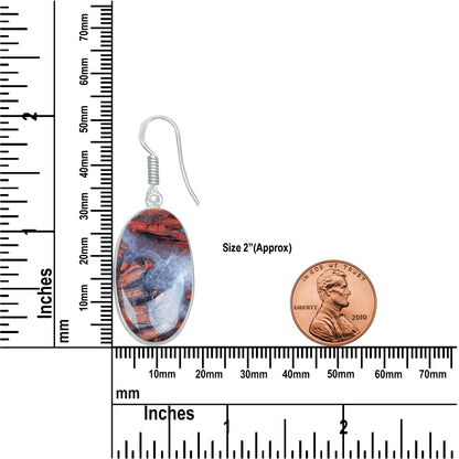 Red Jasper Earrings – Silver-Plated, Handmade, Deep Crimson | Wholesale