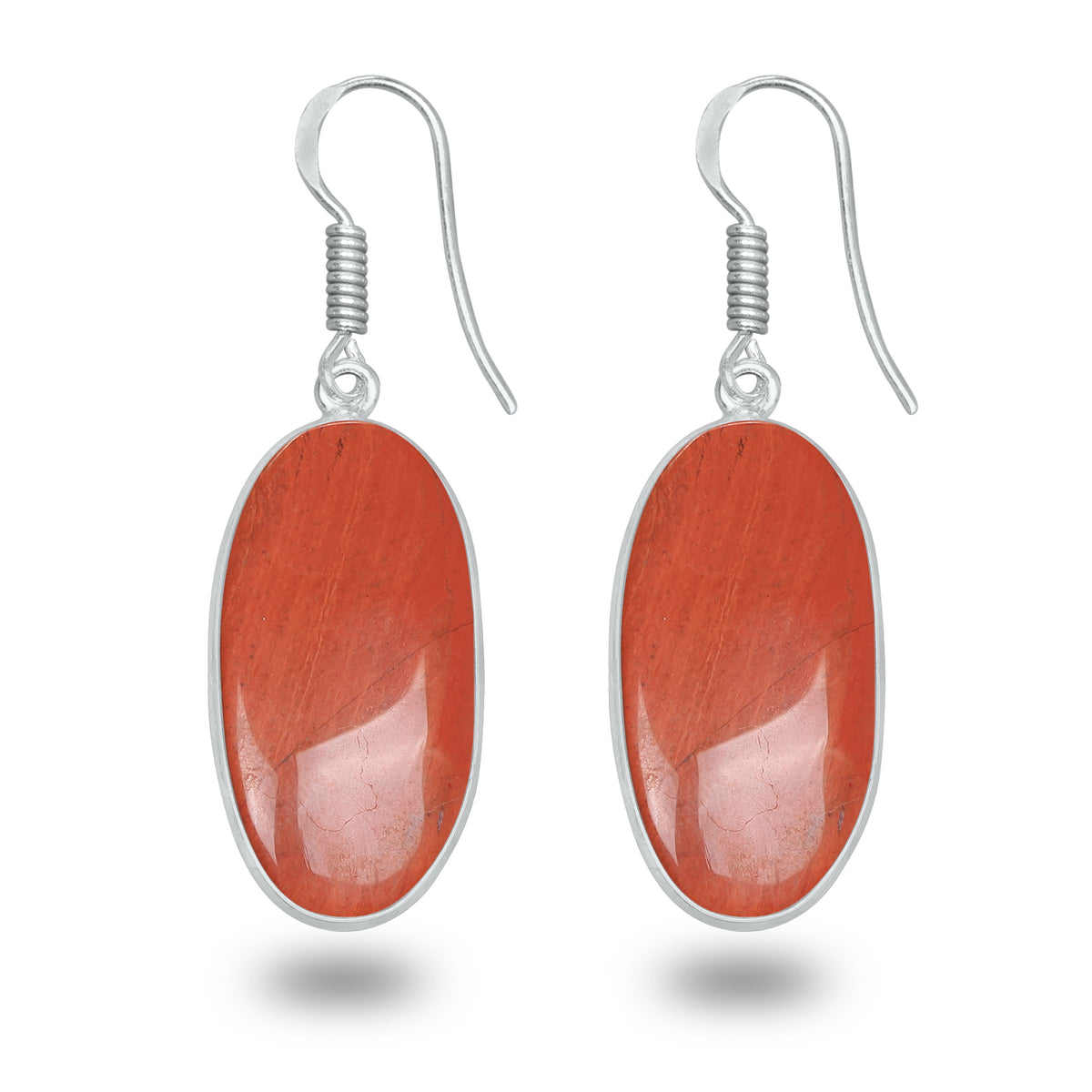 Red Jasper Earrings – Silver-Plated, Handmade, Deep Crimson | Wholesale