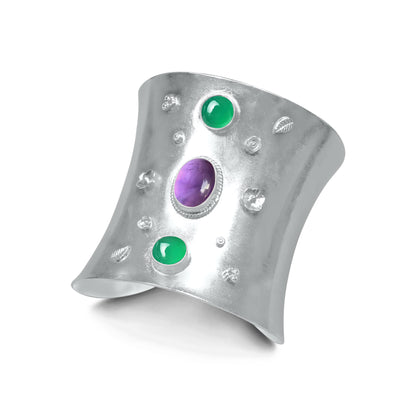 Chunky Statement Cuff Bangles – Silver-Plated, Bold Handmade Design | Wholesale (Made to Order)