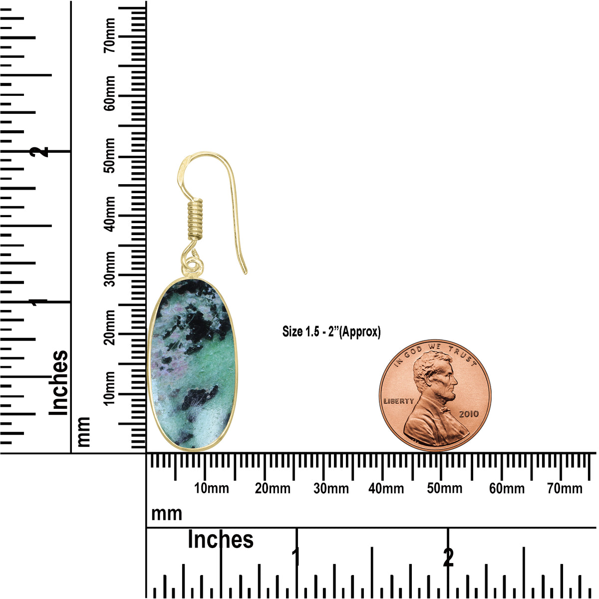 Ruby Zoisite Earrings – 18K Gold-Plated Bezel, Handmade Minimal Design | Made to Order