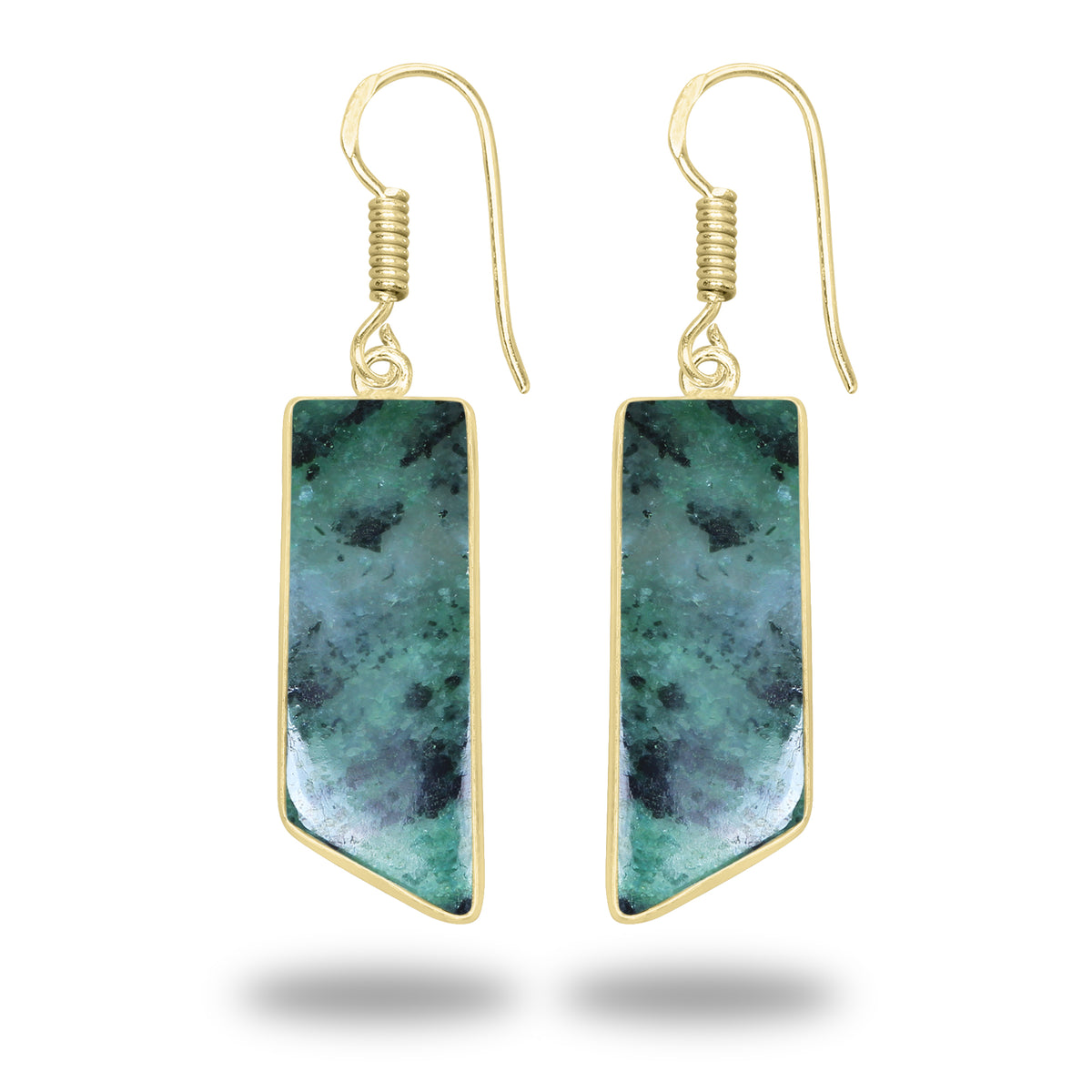 Ruby Zoisite Earrings – 18K Gold-Plated Bezel, Handmade Minimal Design | Made to Order