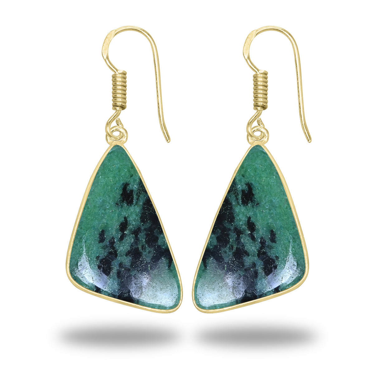 Ruby Zoisite Earrings – 18K Gold-Plated Bezel, Handmade Minimal Design | Made to Order