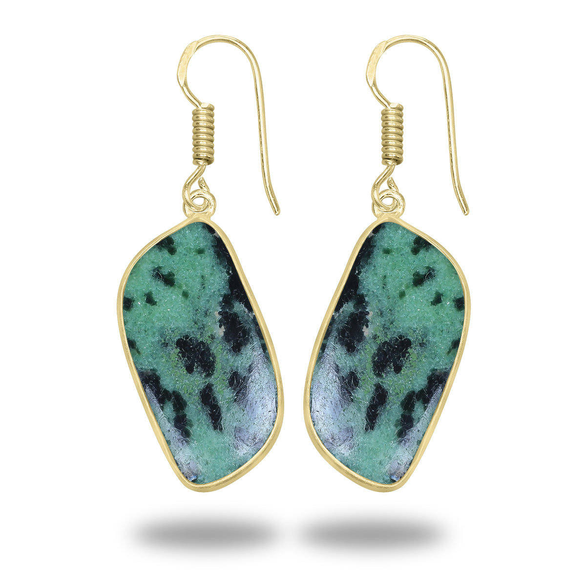 Ruby Zoisite Earrings – 18K Gold-Plated Bezel, Handmade Minimal Design | Made to Order