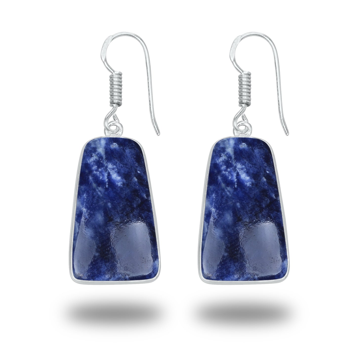 Sodalite Earrings – Minimalist, Silver-Plated | Wholesale & Handmade