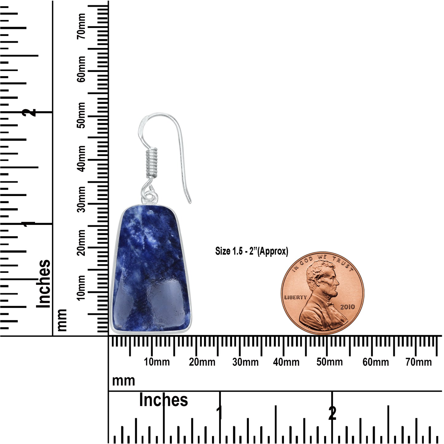 Sodalite Earrings – Minimalist, Silver-Plated | Wholesale & Handmade