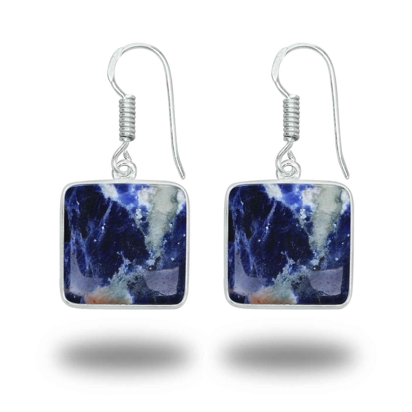 Sodalite Earrings – Minimalist, Silver-Plated | Wholesale & Handmade