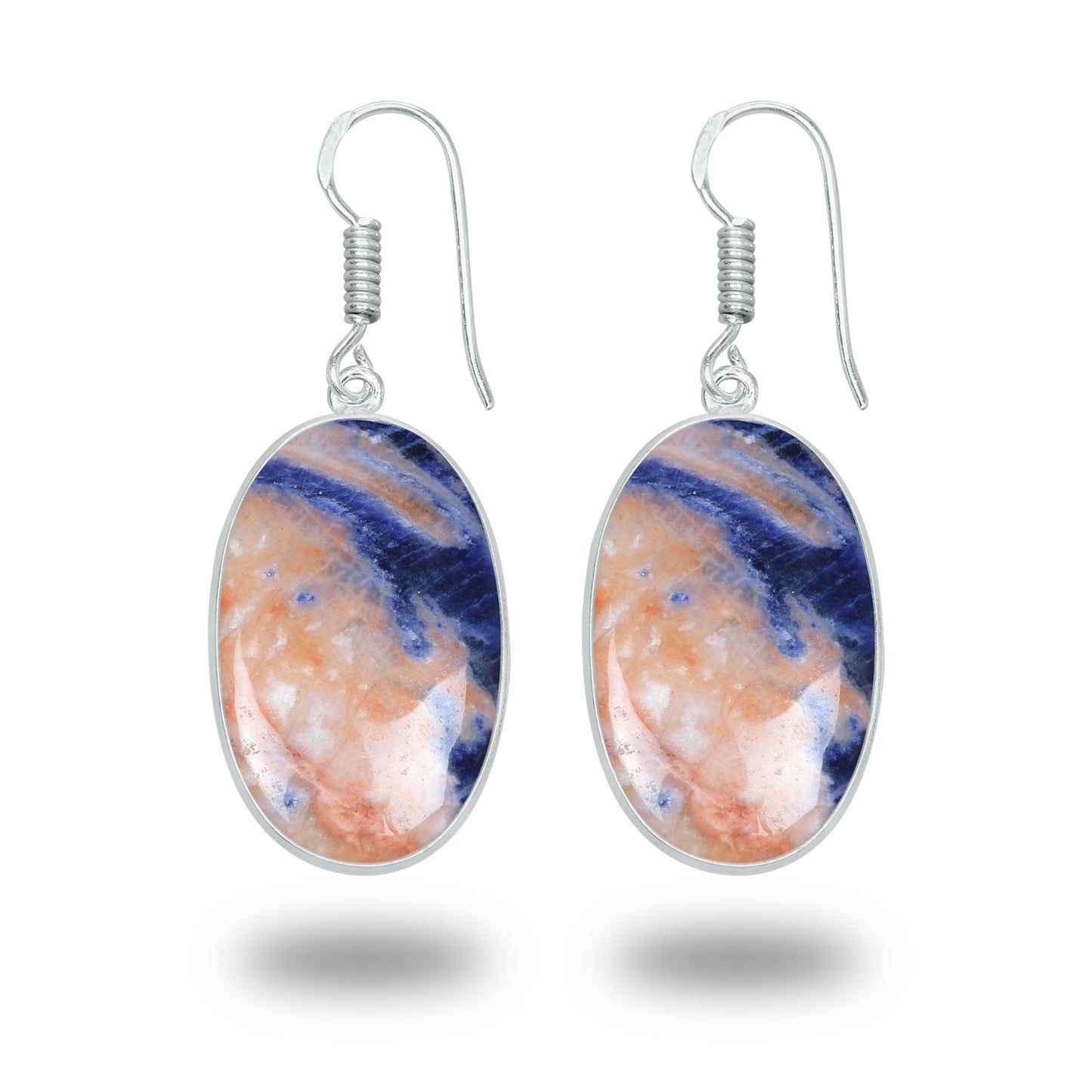 Sodalite Earrings – Minimalist, Silver-Plated | Wholesale & Handmade