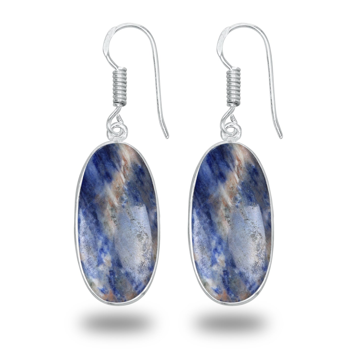 Sodalite Earrings – Minimalist, Silver-Plated | Wholesale & Handmade