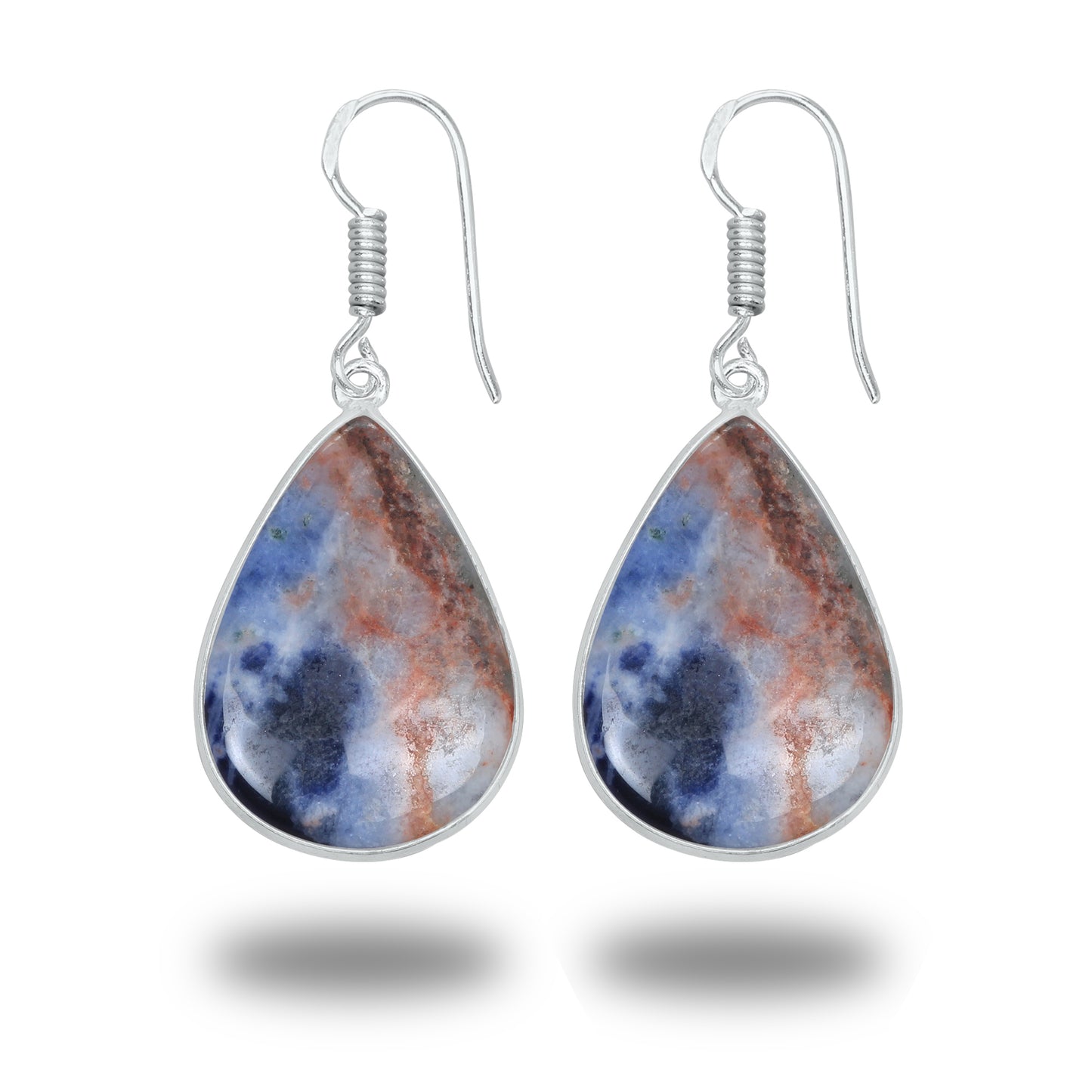 Sodalite Earrings – Minimalist, Silver-Plated | Wholesale & Handmade