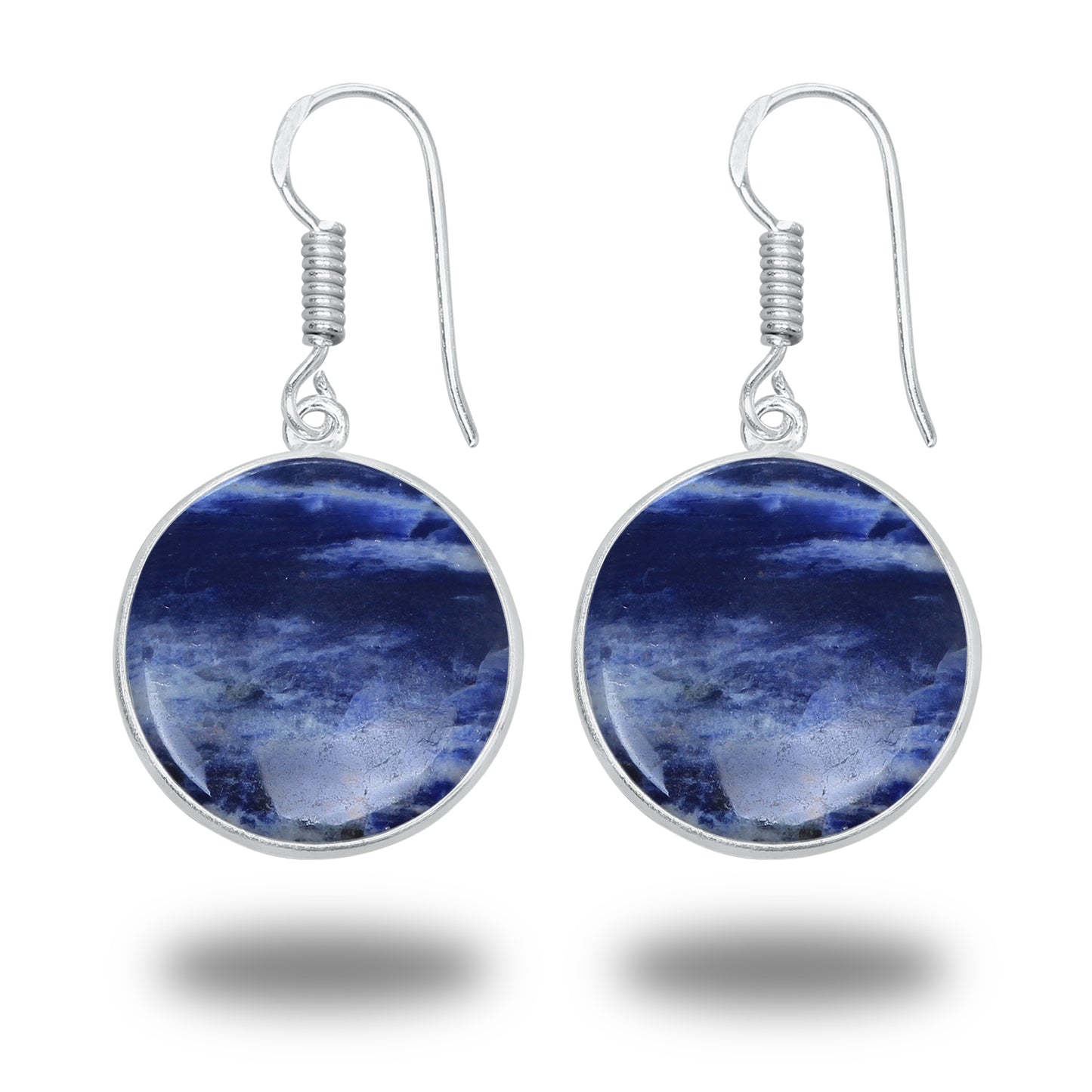 Sodalite Earrings – Minimalist, Silver-Plated | Wholesale & Handmade