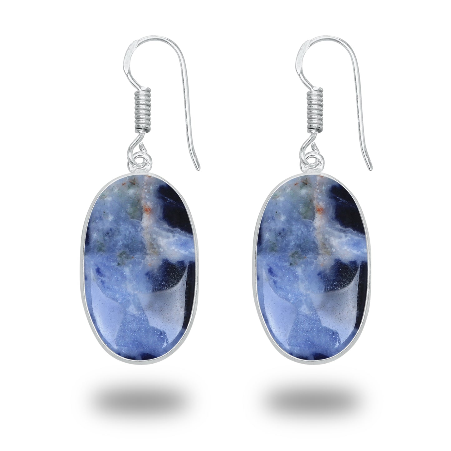 Sodalite Earrings – Minimalist, Silver-Plated | Wholesale & Handmade