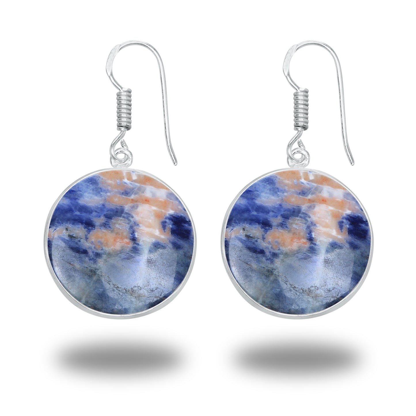 Sodalite Earrings – Minimalist, Silver-Plated | Wholesale & Handmade
