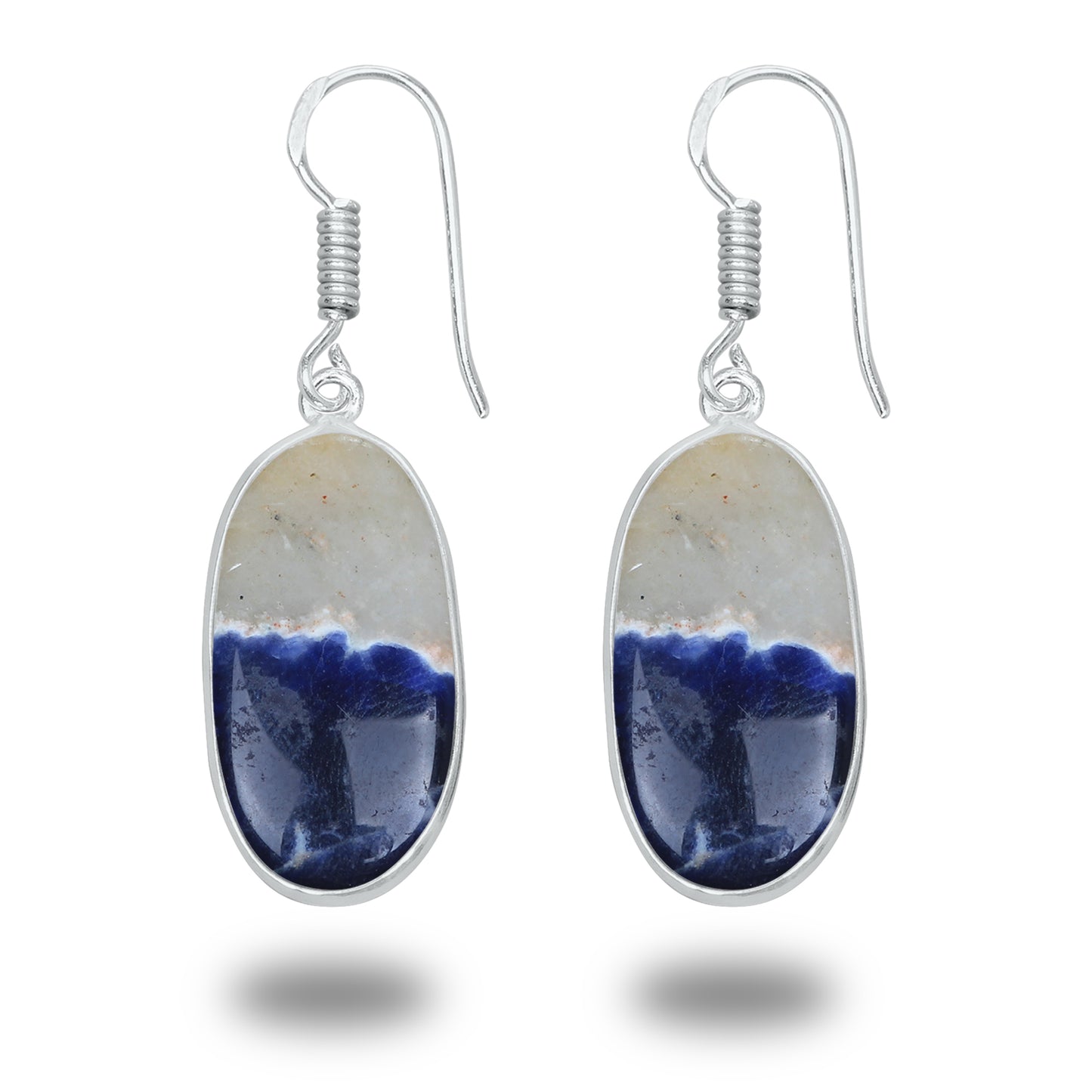 Sodalite Earrings – Minimalist, Silver-Plated | Wholesale & Handmade