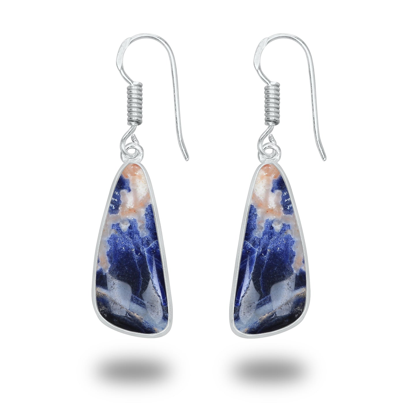 Sodalite Earrings – Minimalist, Silver-Plated | Wholesale & Handmade