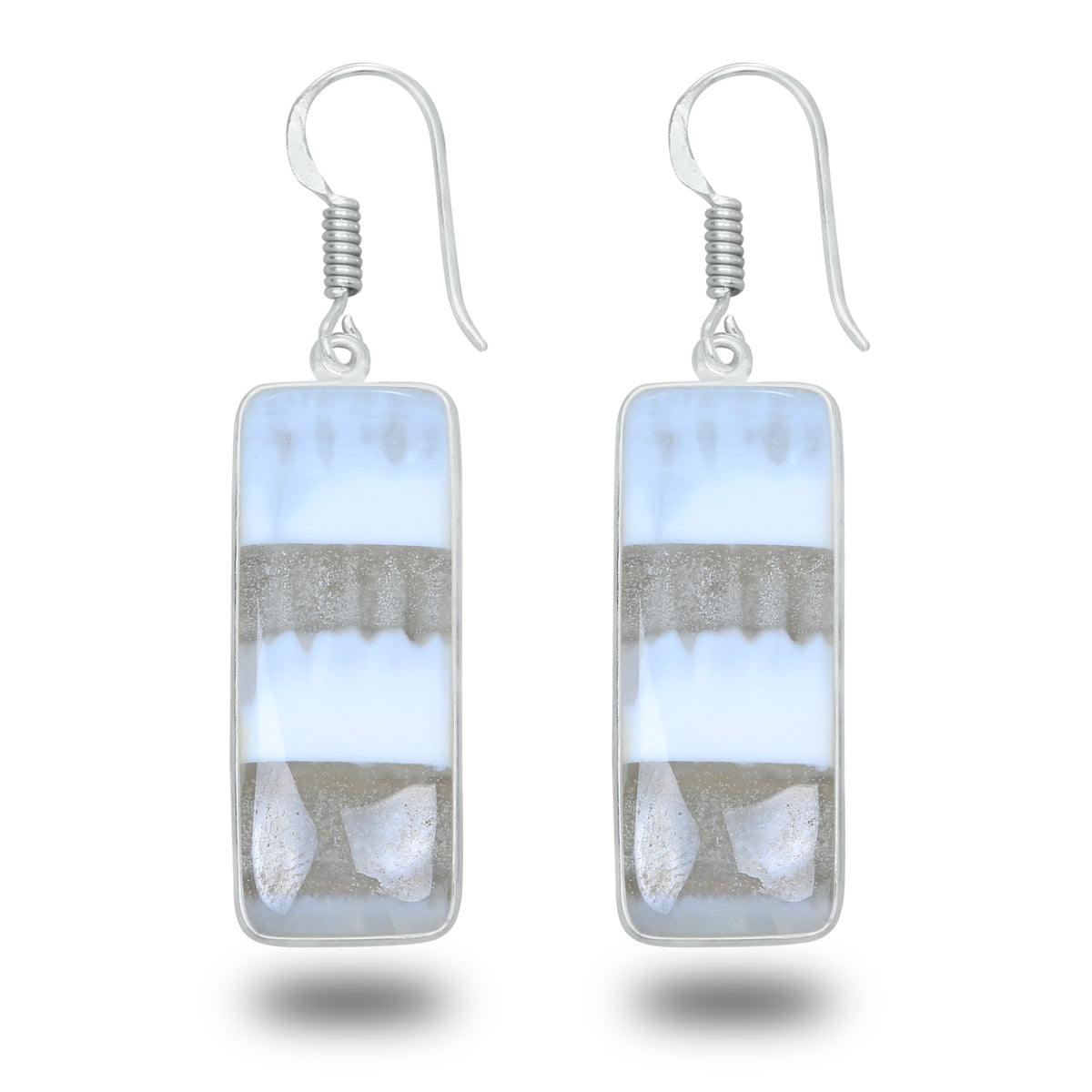 Owyhee Blue Opal Earrings – Minimalist, Silver-Plated | Wholesale Simple works Jewelry