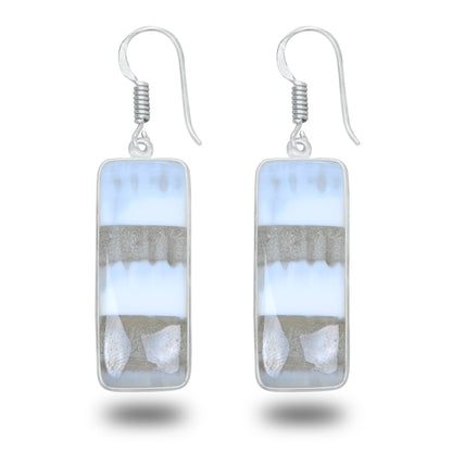 Owyhee Blue Opal Earrings – Minimalist, Silver-Plated | Wholesale Simple works Jewelry