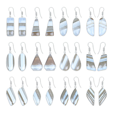 Owyhee Blue Opal Earrings – Minimalist, Silver-Plated | Wholesale Simple works Jewelry