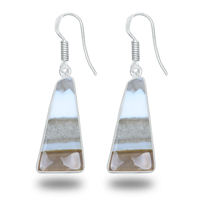 Owyhee Blue Opal Earrings – Minimalist, Silver-Plated | Wholesale Simple works Jewelry
