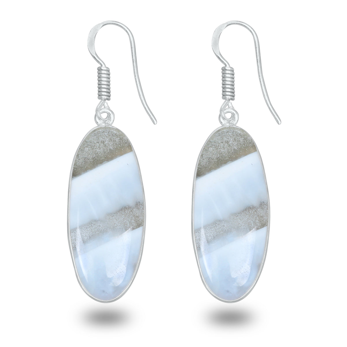 Owyhee Blue Opal Earrings – Minimalist, Silver-Plated | Wholesale Simple works Jewelry