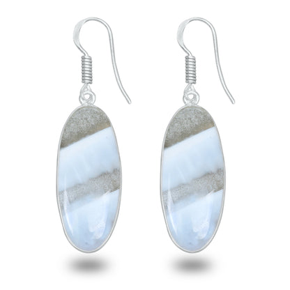Owyhee Blue Opal Earrings – Minimalist, Silver-Plated | Wholesale Simple works Jewelry